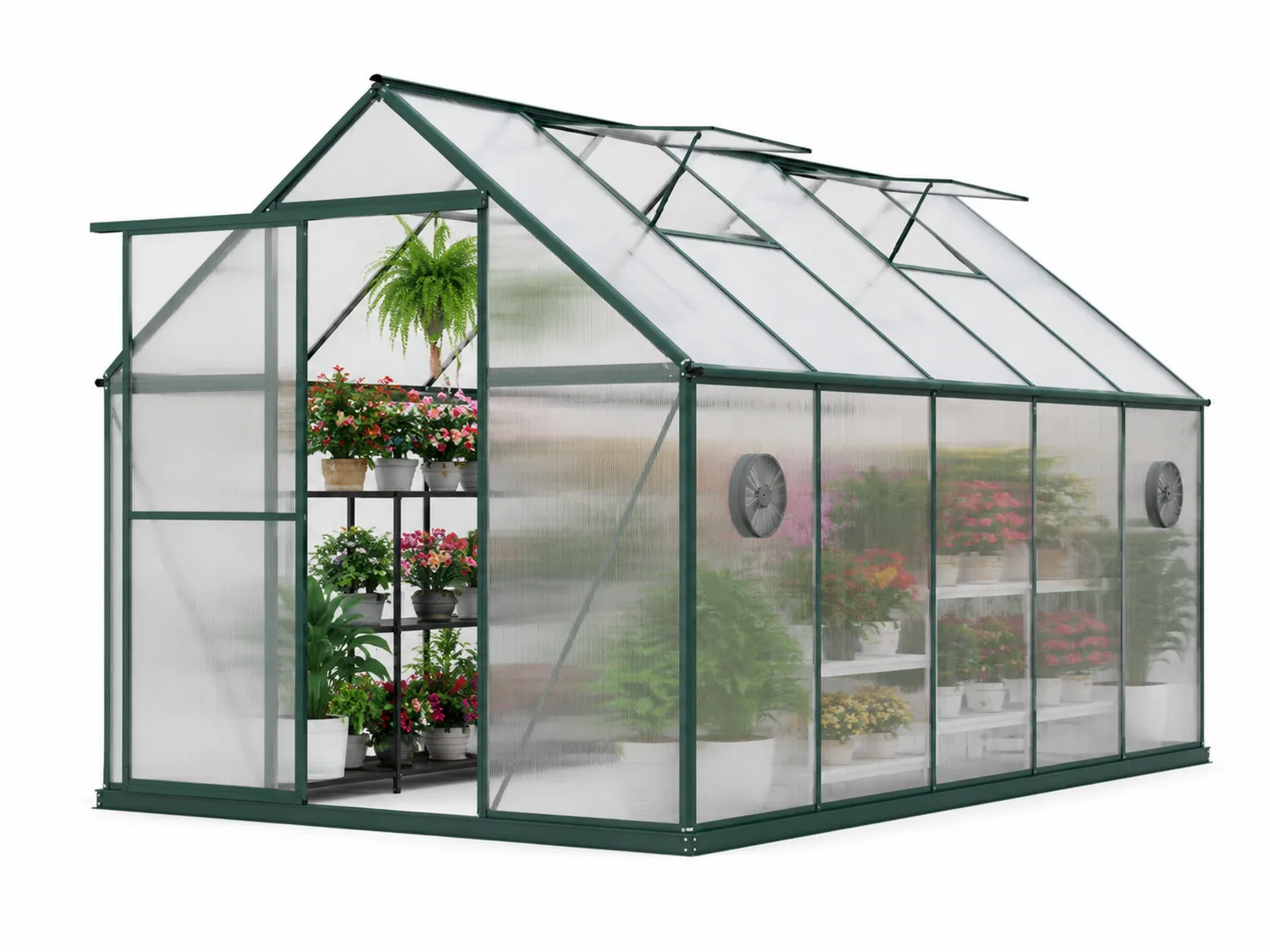 Szklarnia poliwęglanowa 250cm x 190cm x 195cm Zielona