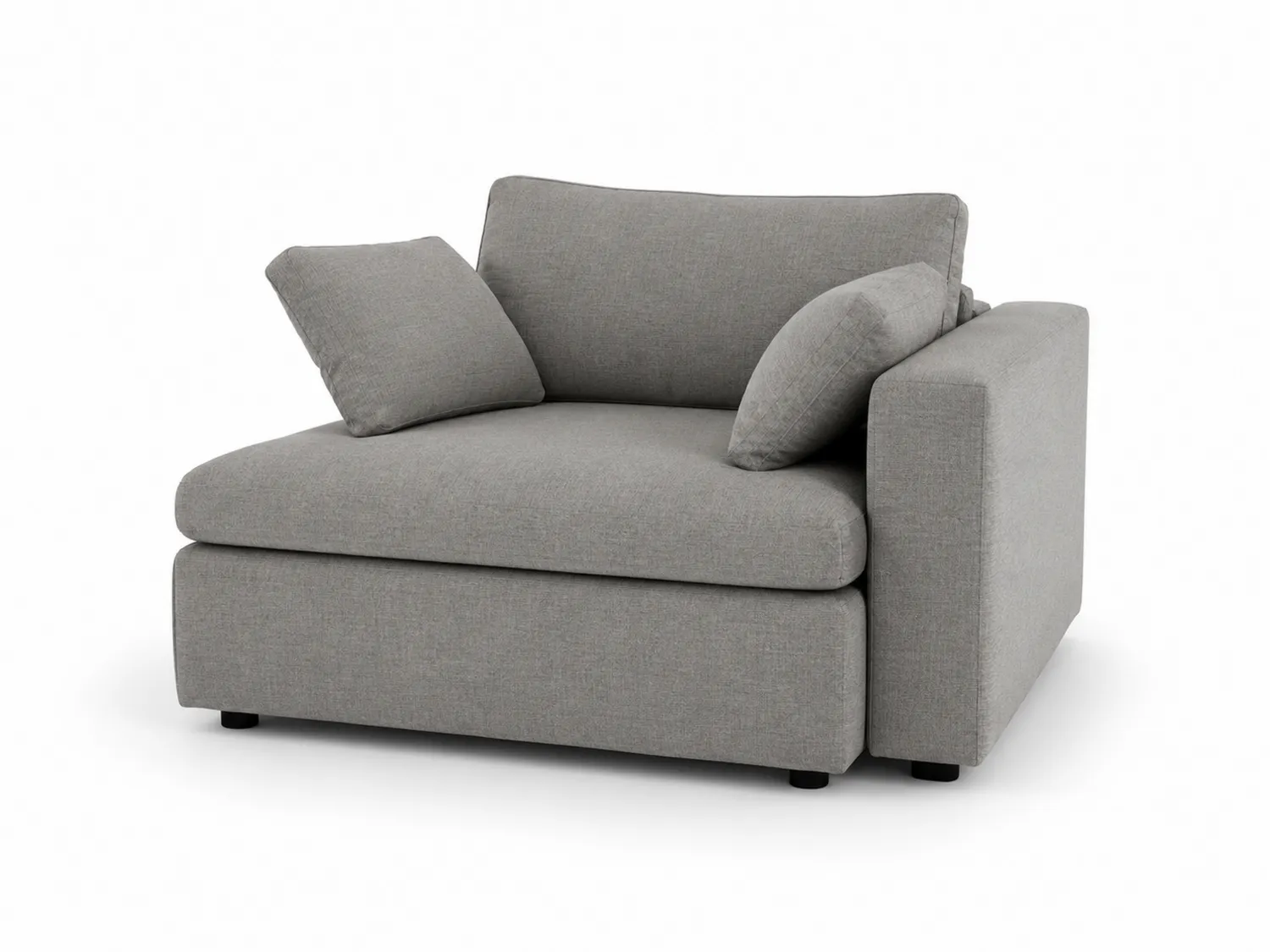 Sofa Modułowa z Dwoma Poduszkami z Tkaniny Szarej