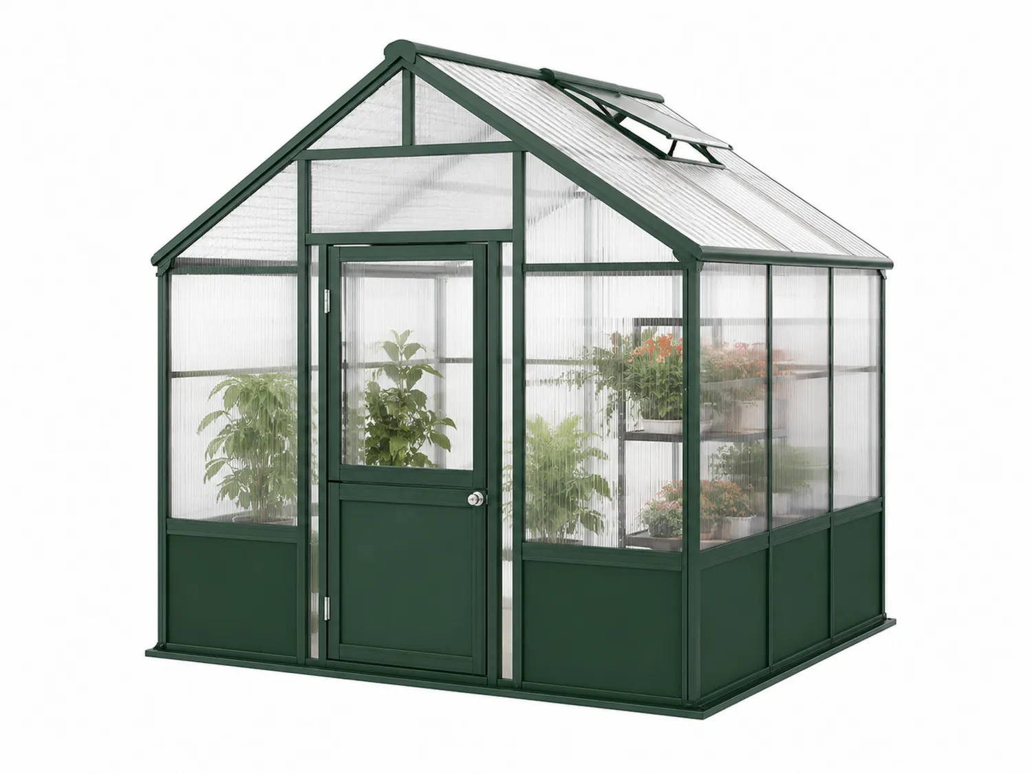 Szklarnia aluminiowa z poliwęglanu 250 x 185 x 209 cm Zielona
