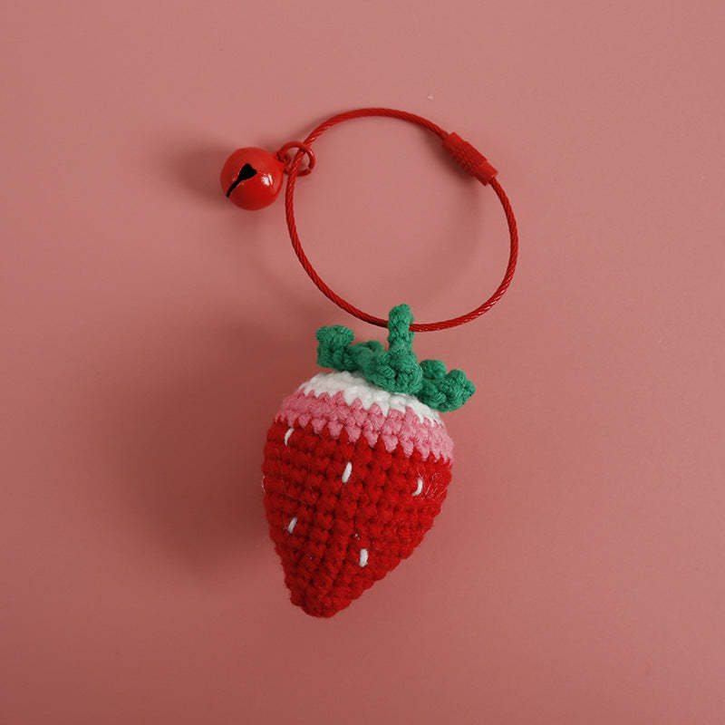 Crochet Strawberry Bag Charm & Keychain