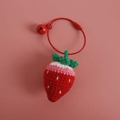 Crochet Strawberry Bag Charm & Keychain