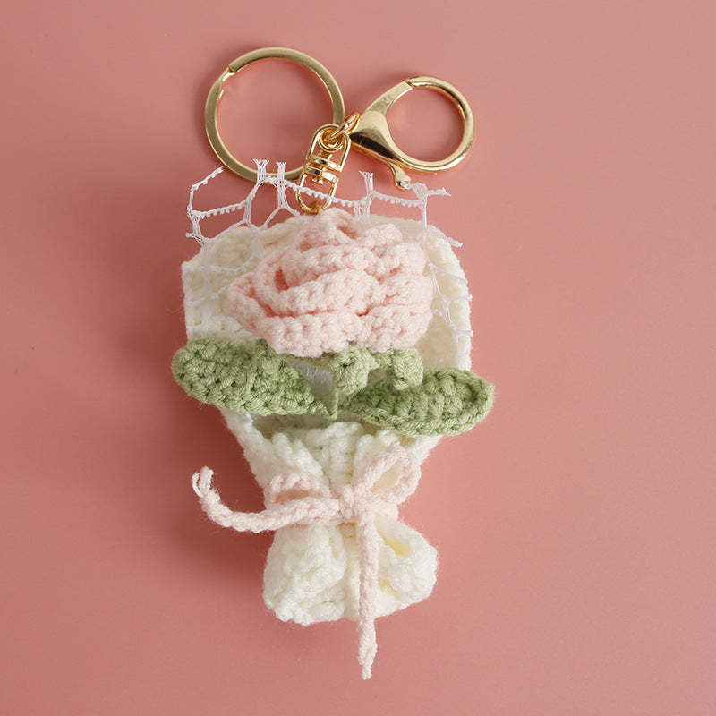 Handmade Crochet Bouquet Keychain