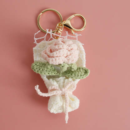 Handmade Crochet Bouquet Keychain