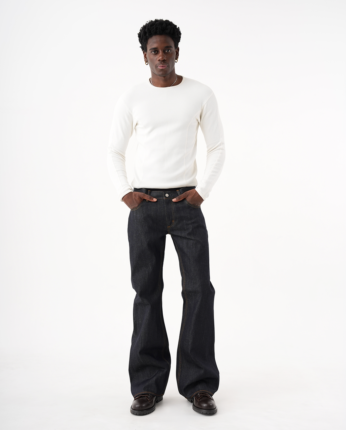 MENES Okayama Raw Selvedge Slim Bootcut Jeans - Indigo