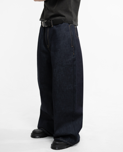 MENES Janome Raw Baggy Jeans - Indigo