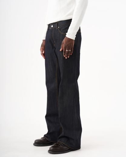 MENES Okayama Raw Selvedge Slim Bootcut Jeans - Indigo