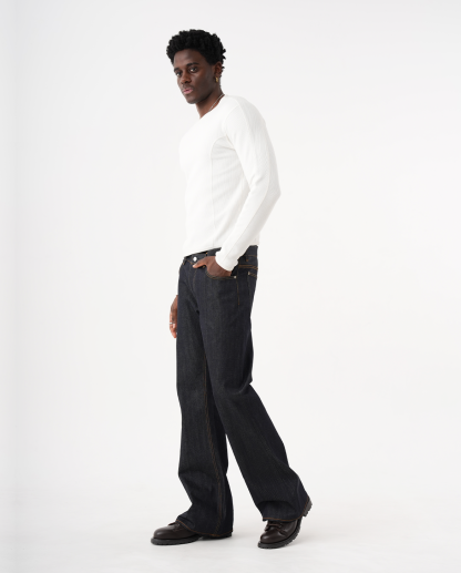 MENES Okayama Raw Selvedge Slim Bootcut Jeans - Indigo