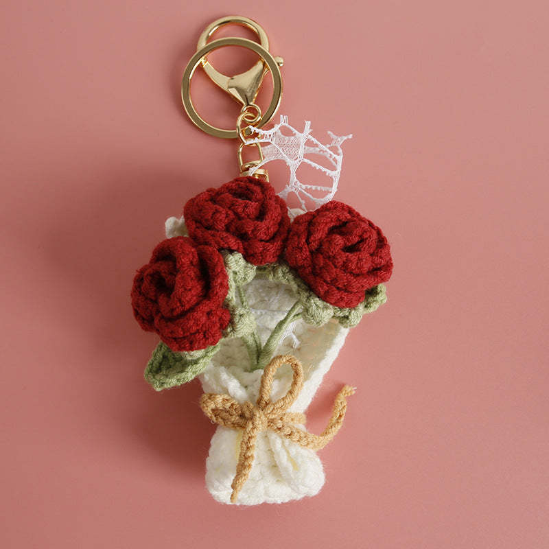 Handmade Crochet Bouquet Keychain