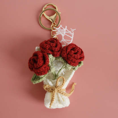 Handmade Crochet Bouquet Keychain