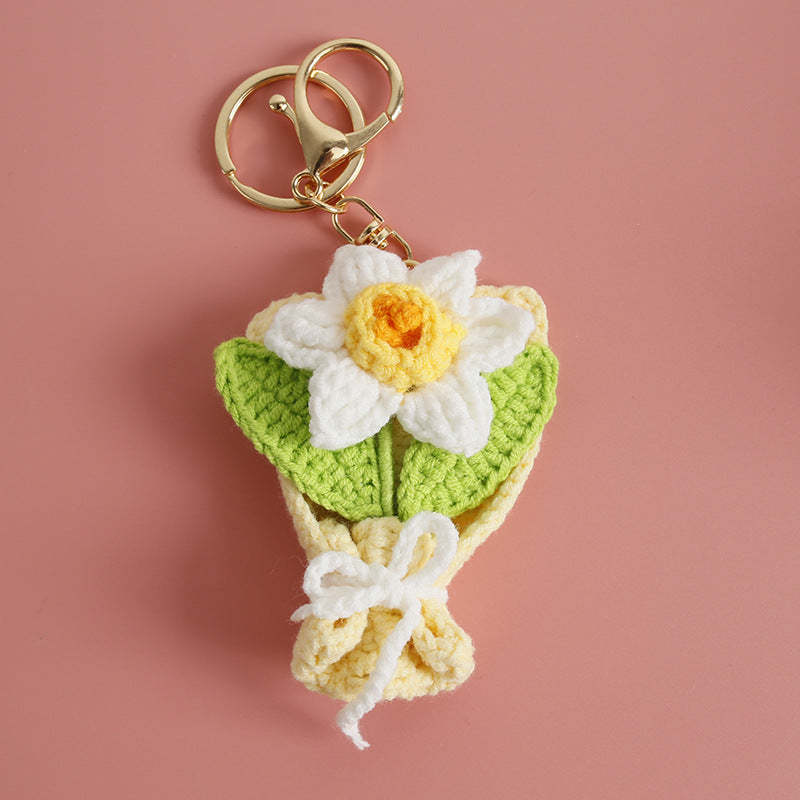 Handmade Crochet Bouquet Keychain