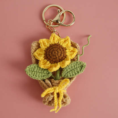 Handmade Crochet Bouquet Keychain