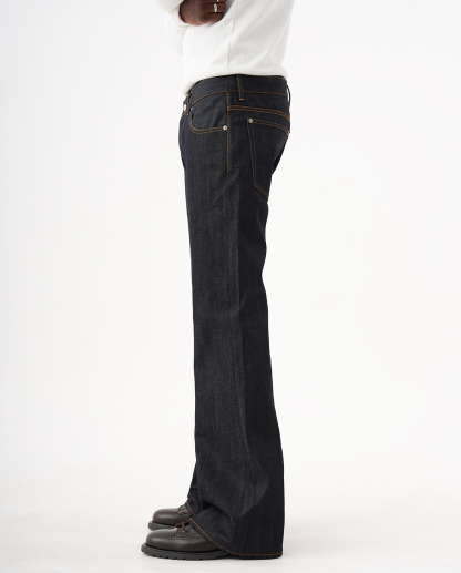 MENES Okayama Raw Selvedge Slim Bootcut Jeans - Indigo