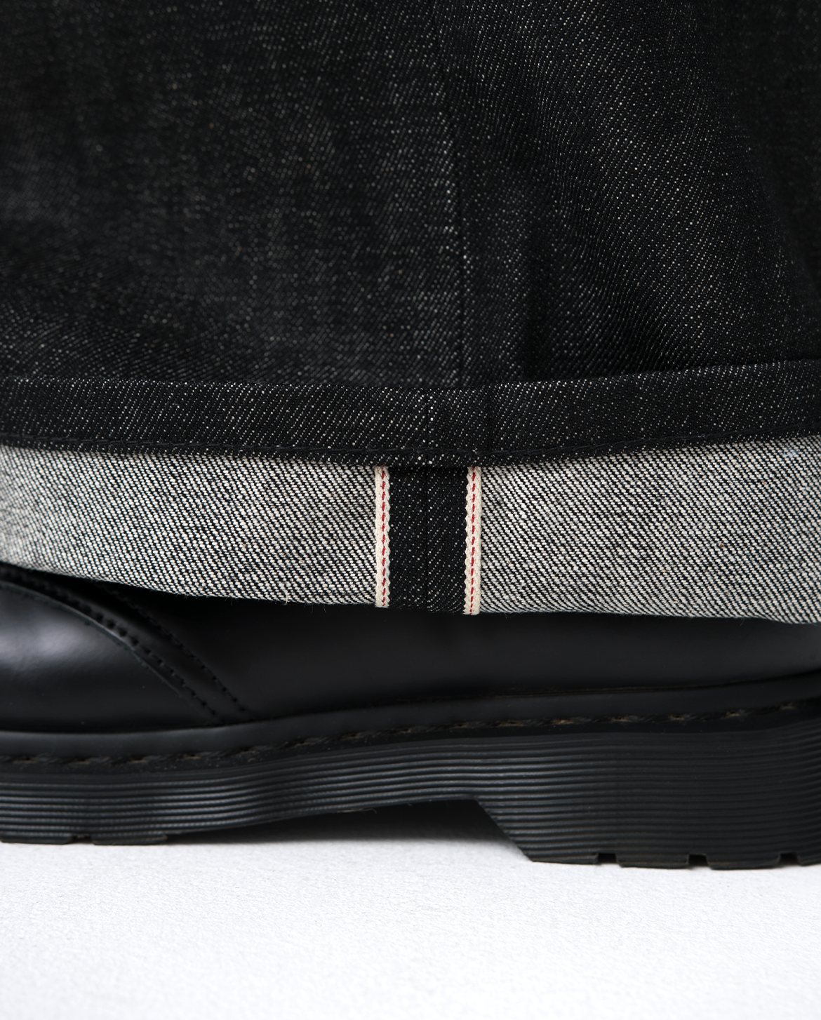 MENES Raw Selvedge Relaxed Fit Jeans - Black
