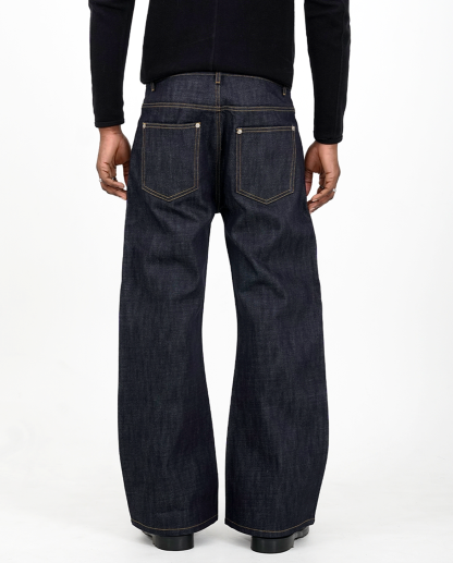 MENES Raw Selvedge Bootcut Jeans - Indigo