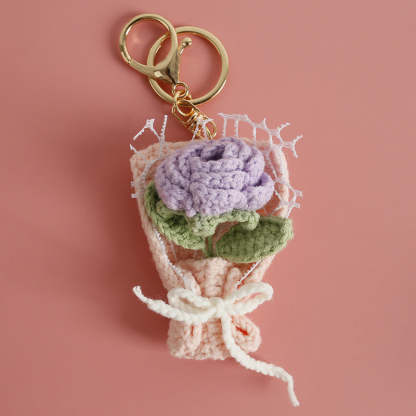 Handmade Crochet Bouquet Keychain
