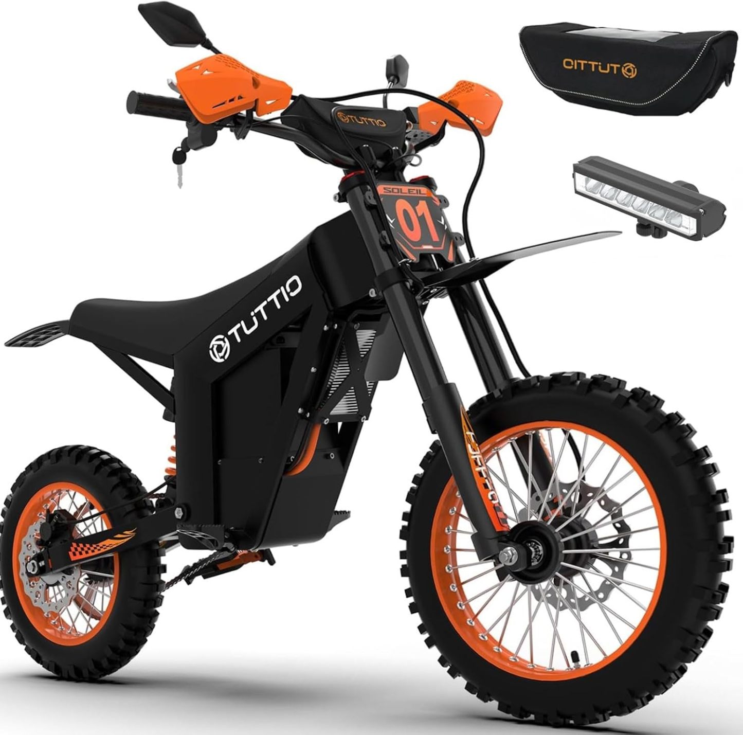Tuttio Electric Dirt Bike Adults 2000W/3000W 220NM Electric Bike 48V 21AH Removable Battery with Hydraulic Brakes (21AH Dirt Bike)