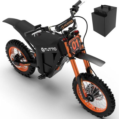 Tuttio Electric Dirt Bike Adults 2000W/3000W 220NM Electric Bike 48V 21AH Removable Battery with Hydraulic Brakes (21AH Dirt Bike)