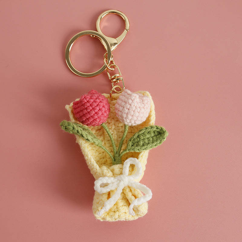 Handmade Crochet Bouquet Keychain