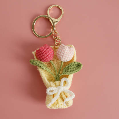 Handmade Crochet Bouquet Keychain