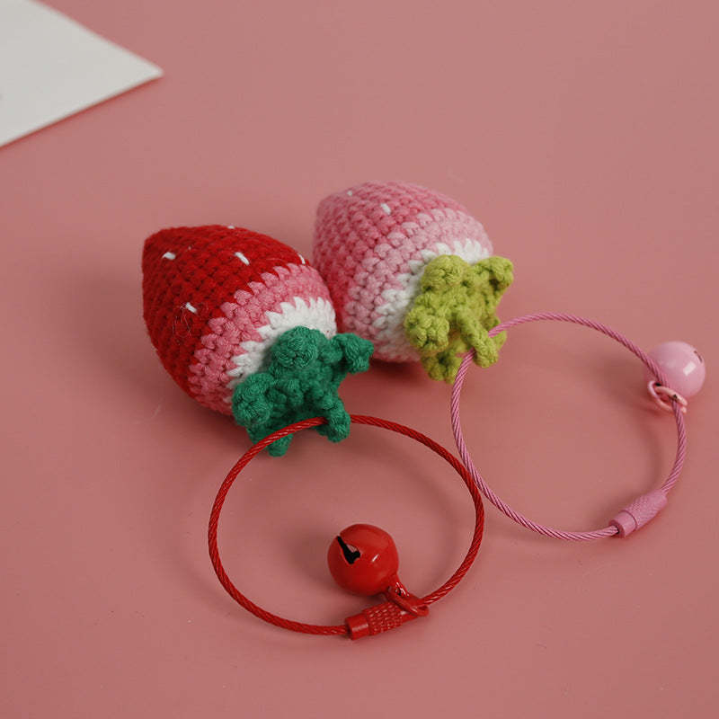 Crochet Strawberry Bag Charm & Keychain