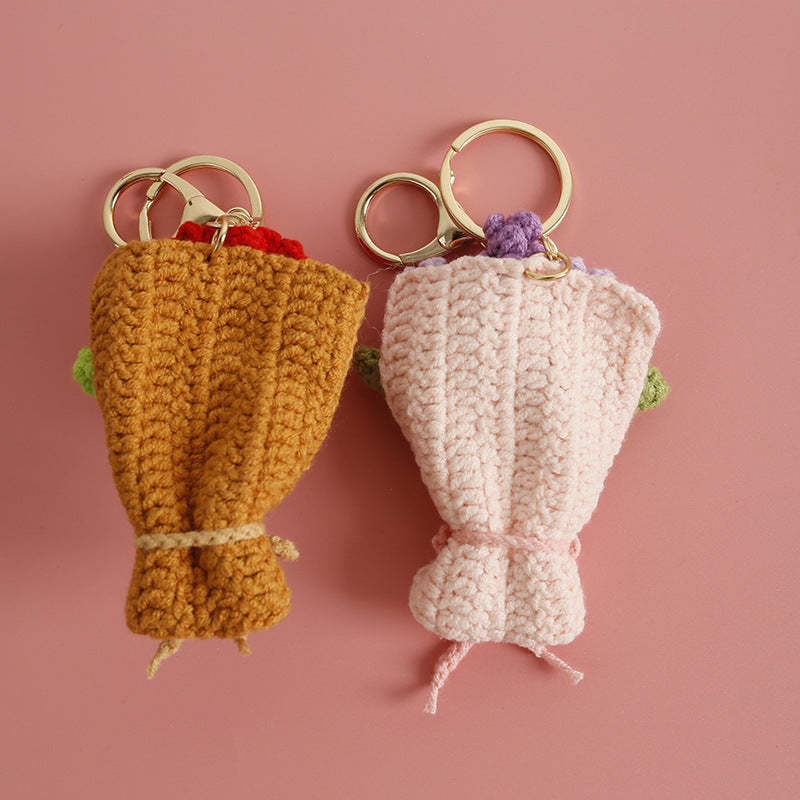 Handmade Crochet Bouquet Keychain