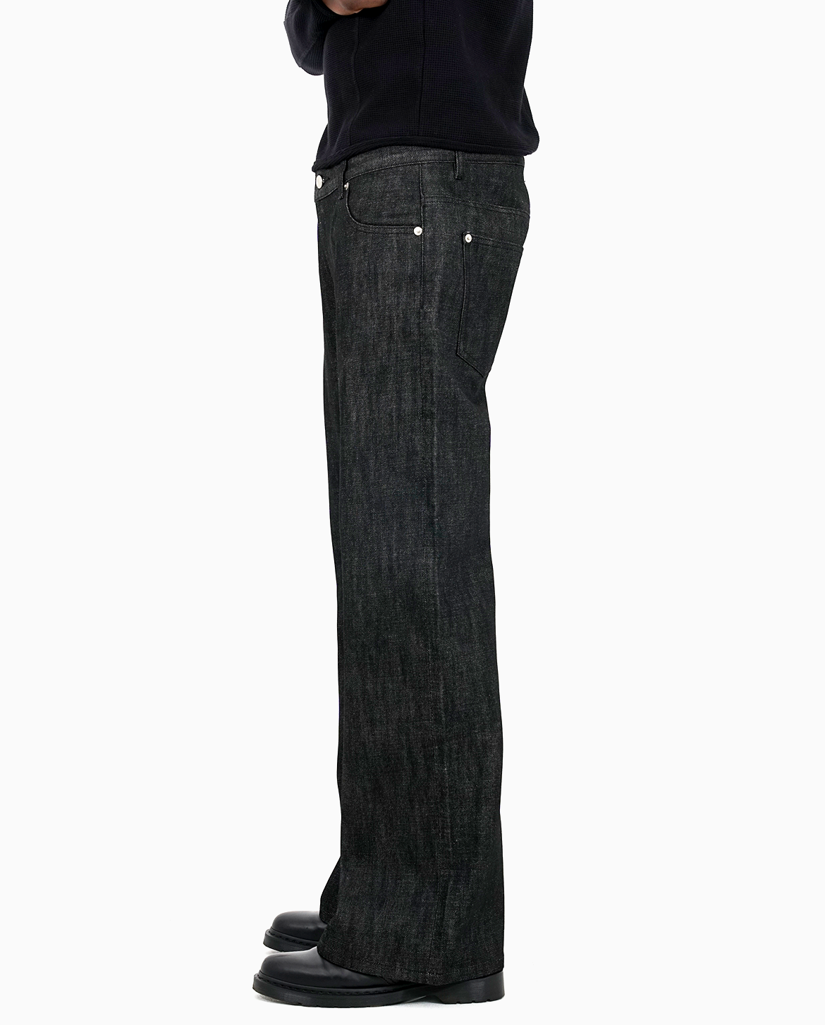 MENES Raw Selvedge Bootcut Jeans - Black