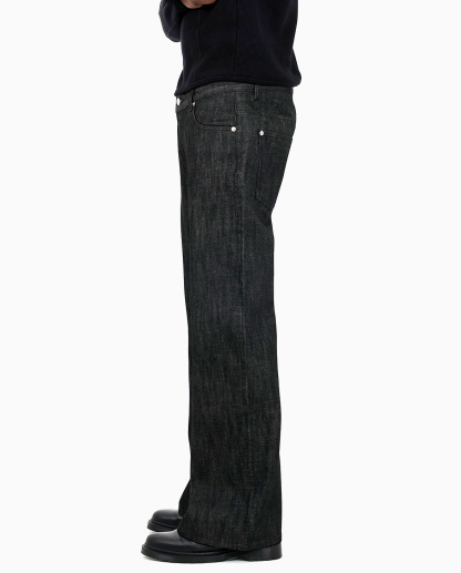 MENES Raw Selvedge Bootcut Jeans - Black