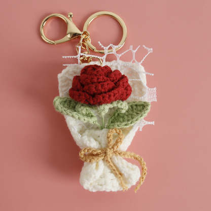 Handmade Crochet Bouquet Keychain