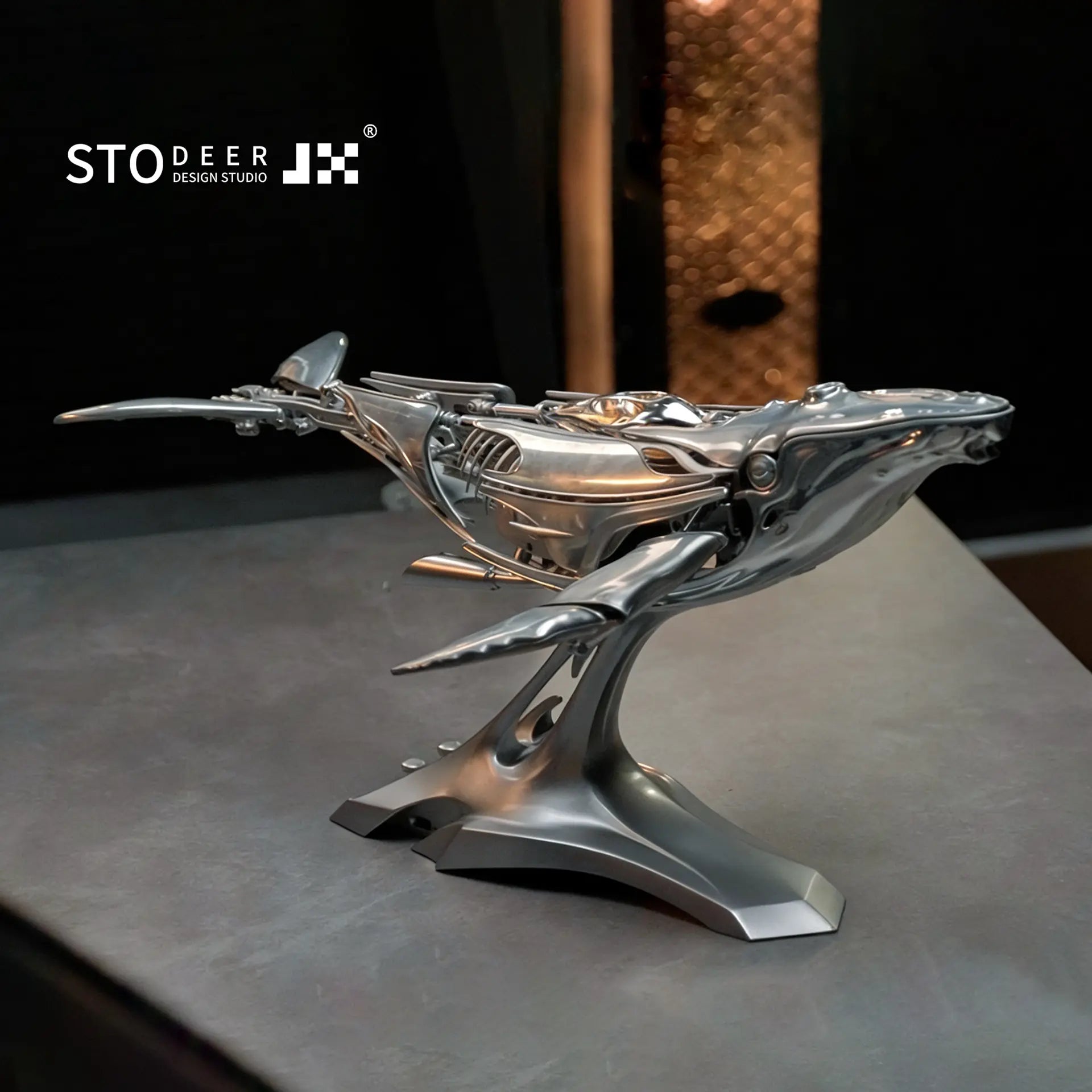 Stodeer Mechanical Metal Humpback Whale Model - Ships within 24 hours