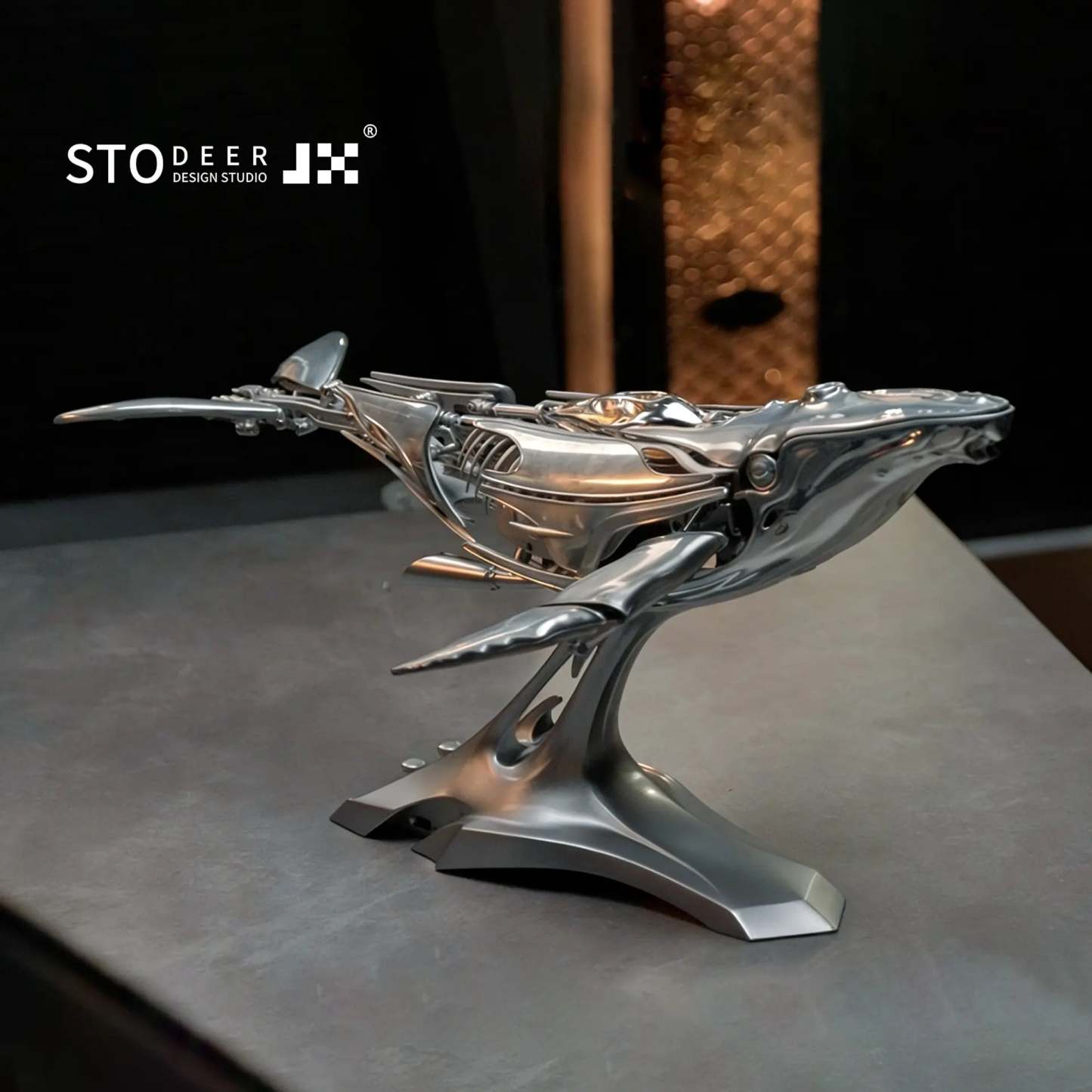 Stodeer Mechanical Metal Humpback Whale Model - Ships within 24 hours