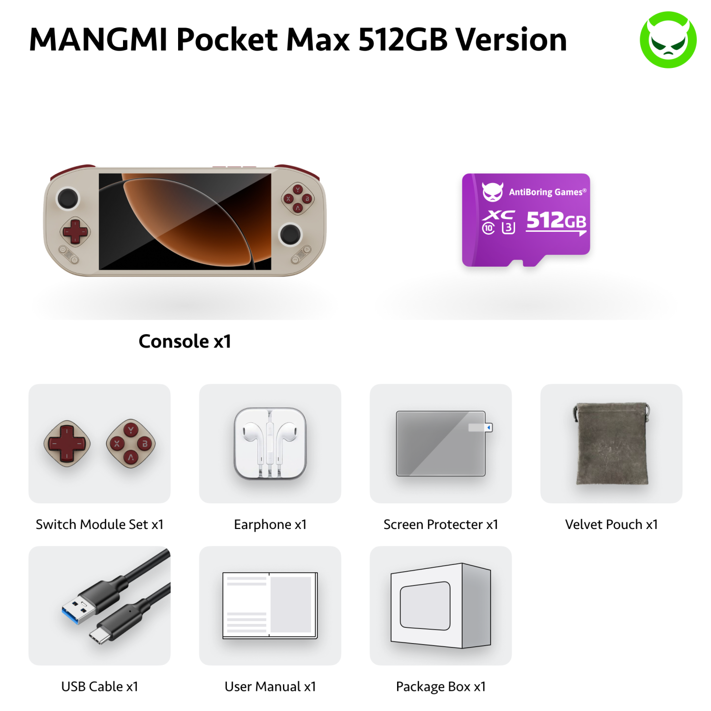 MANGMI Pocket Max | Full Pre-configured🚩37Emu🎮12K+💾🚩SD865 Chipset🚩TMR joystick🚩7' Screen Handheld