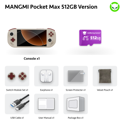 MANGMI Pocket Max | Full Pre-configured🚩37Emu🎮12K+💾🚩SD865 Chipset🚩TMR joystick🚩7' Screen Handheld