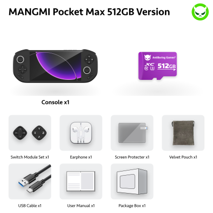 MANGMI Pocket Max | Full Pre-configured🚩37Emu🎮12K+💾🚩SD865 Chipset🚩TMR joystick🚩7' Screen Handheld