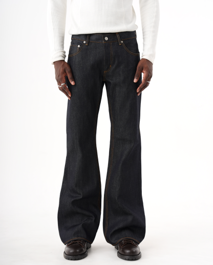 MENES Okayama Raw Selvedge Slim Bootcut Jeans - Indigo