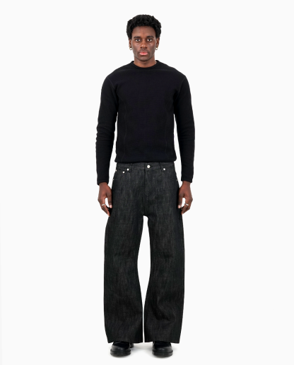 MENES Raw Selvedge Bootcut Jeans - Black