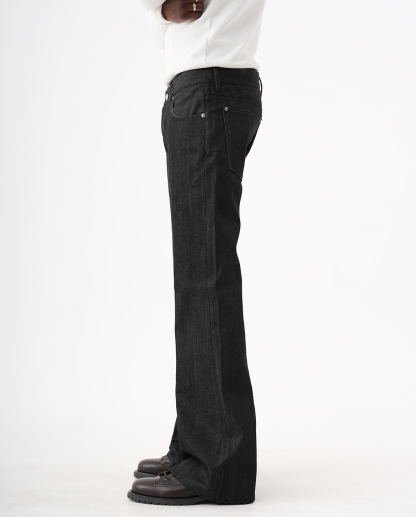 MENES Okayama Raw Selvedge Slim Bootcut Jeans - Black