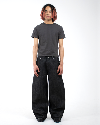 MENES Okayama Raw Selvedge Baggy Jeans - Black