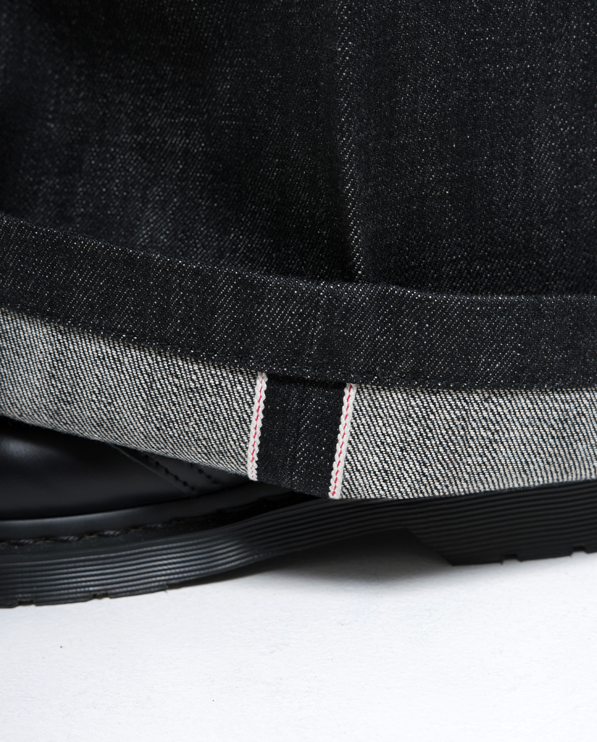 MENES Raw Selvedge Loose Fit Jeans - Black