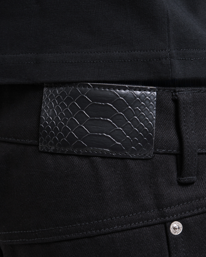 MENES Janome Raw Loose Fit Jeans - Black/Black