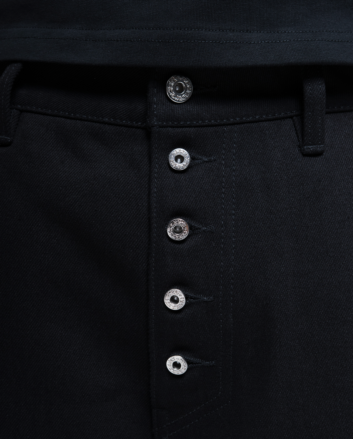 MENES Janome Raw Loose Fit Jeans - Black/Black