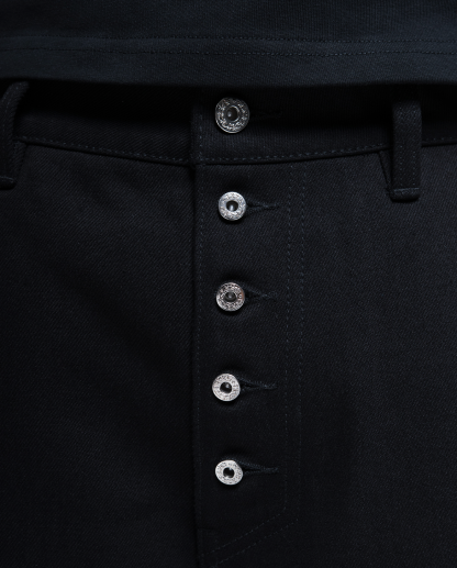 MENES Janome Raw Loose Fit Jeans - Black/Black