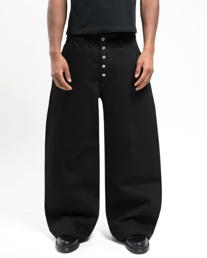 MENES Janome Raw Loose Fit Jeans - Black/Black