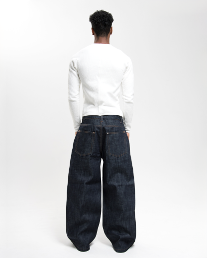 MENES Raw Selvedge Loose Fit Jeans - Indigo