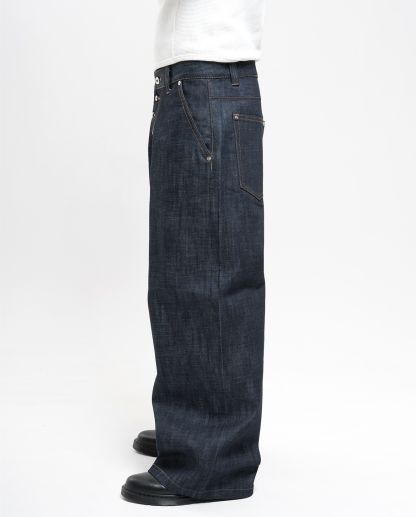 MENES Raw Selvedge Loose Fit Jeans - Indigo