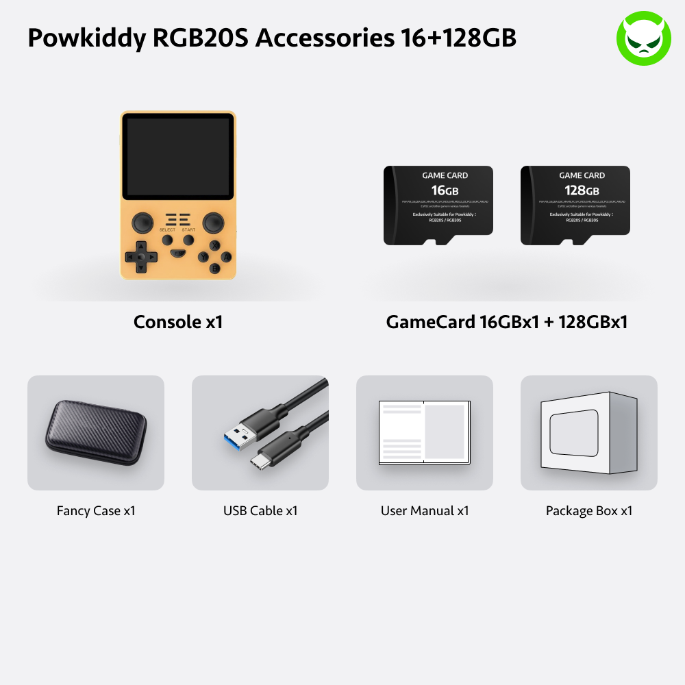 Powkiddy RGB20S Handheld Game Console 【20 Emulators & Over 21K Games Pre-installed】