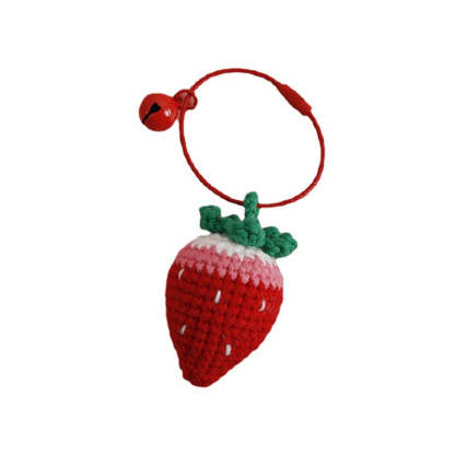 Crochet Strawberry Bag Charm & Keychain