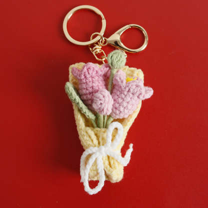 Handmade Crochet Bouquet Keychain