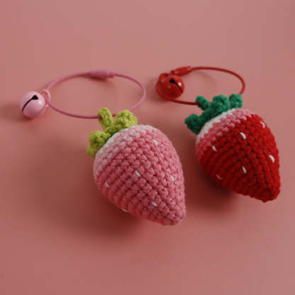 Crochet Strawberry Bag Charm & Keychain
