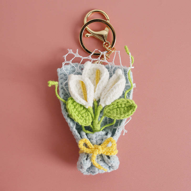 Handmade Crochet Bouquet Keychain