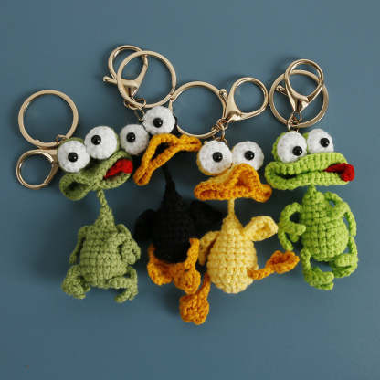 Handmade Crochet Cute Duck & Frog Keychain